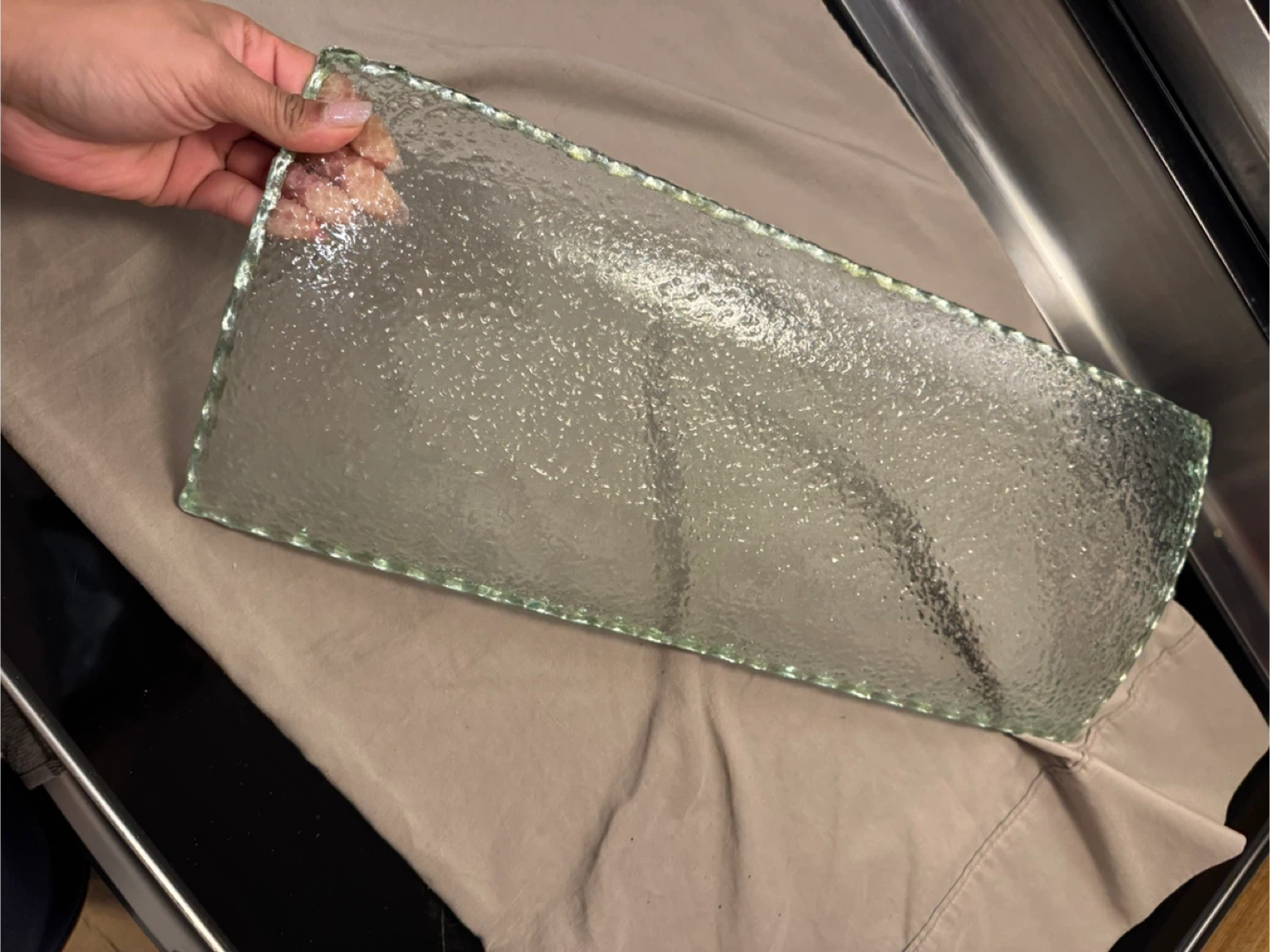 Textured Glass Serving Tray - photo 2