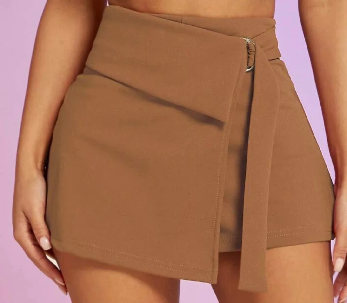 Brown/ tan Mini Skort with Belt