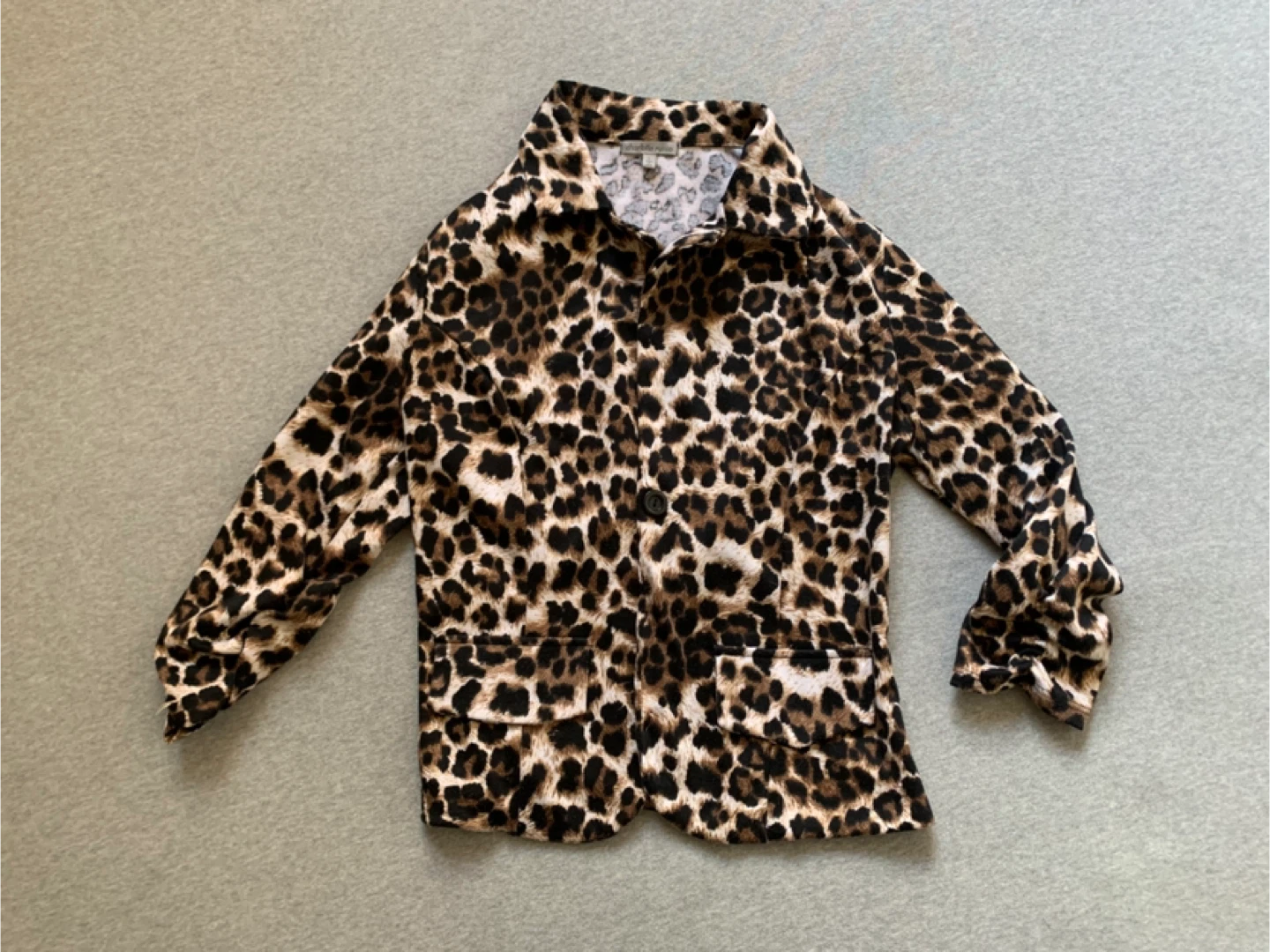 Charlotte Russe Single Button Leopard Print Blazer - Size L