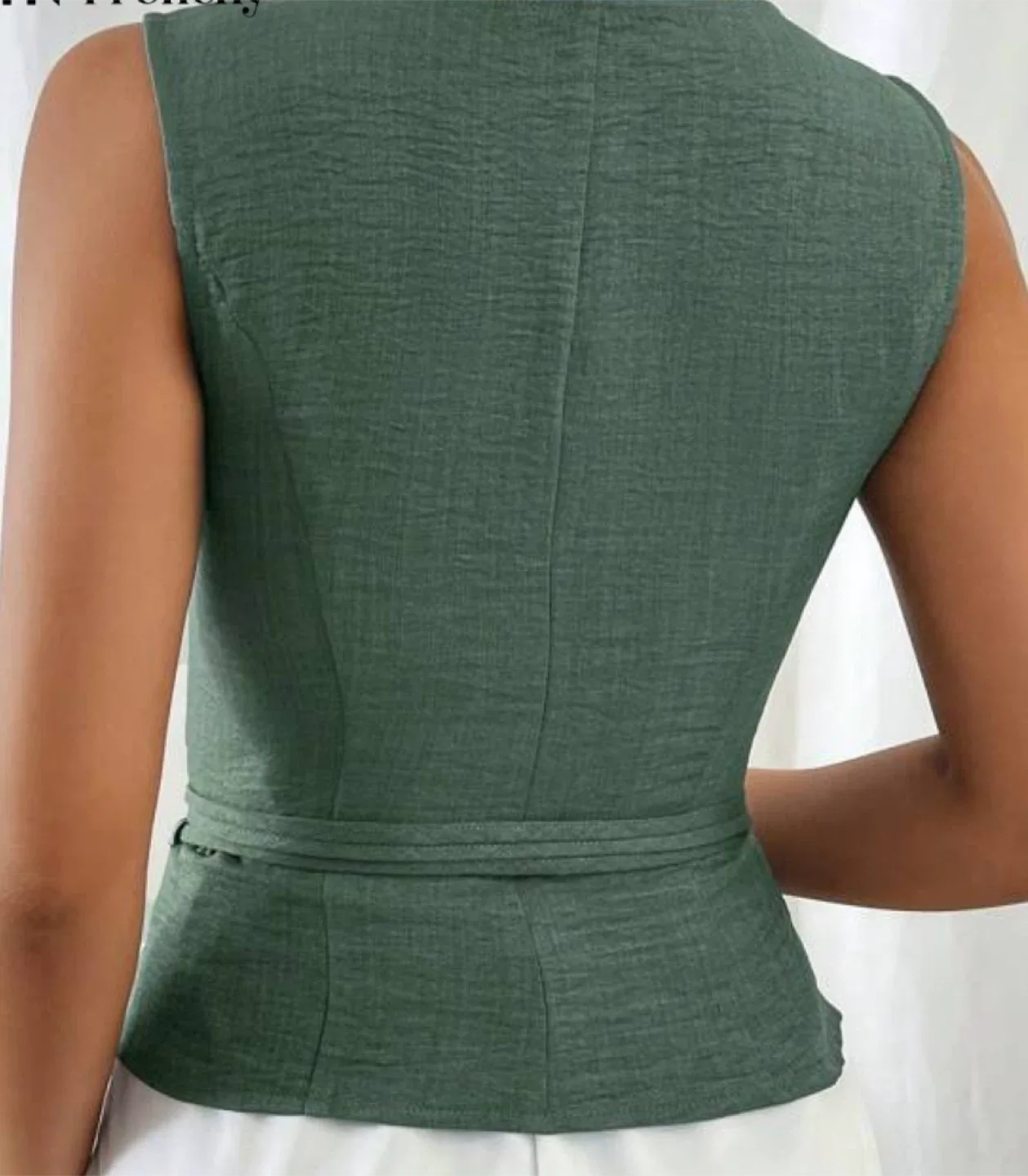 Sleeveless Wrap Top - Green image indicator(2)