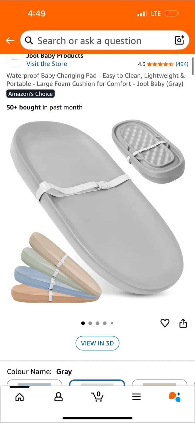 Jool Baby Gray Waterproof Changing Pad