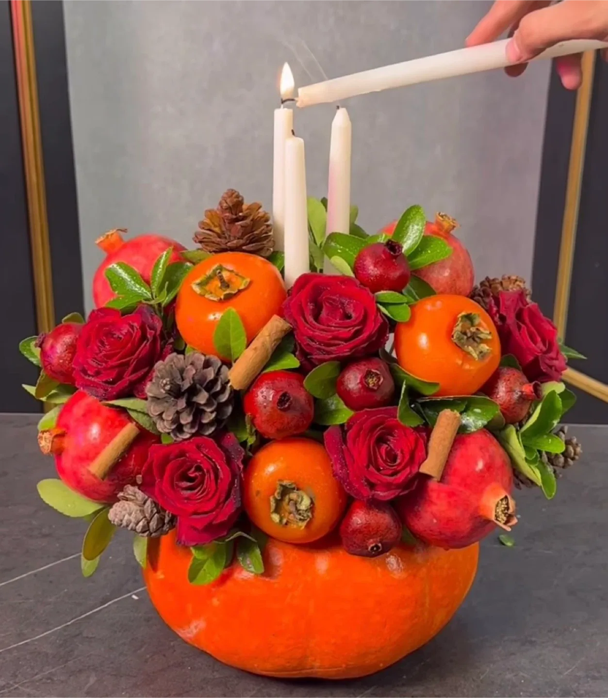 Decorated fruit and flowers for special parties