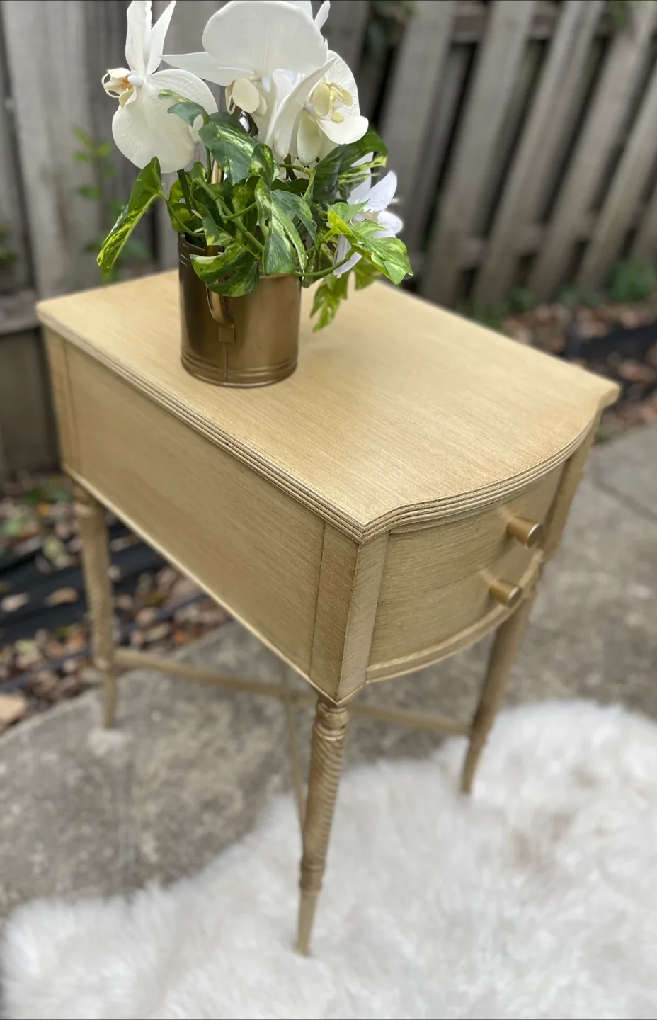 Beautiful nightstand with 2 drawers redone In Pottery Barn Dupe image indicator(5)