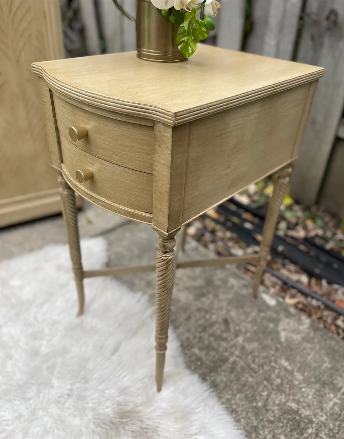 Beautiful nightstand with 2 drawers redone In Pottery Barn Dupe image indicator(2)