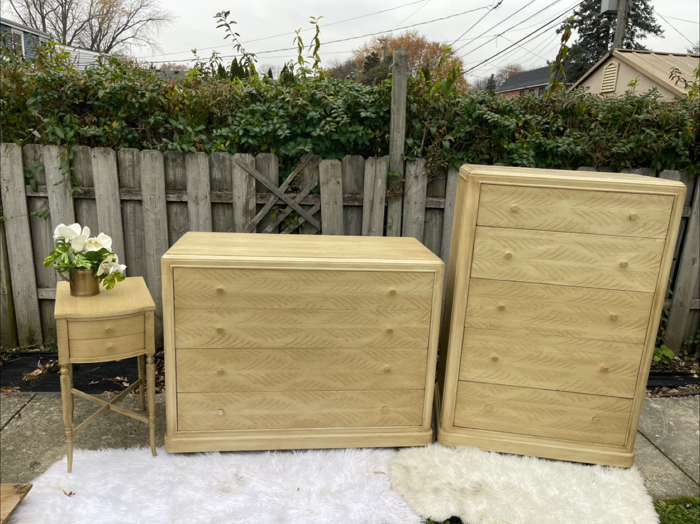 Beautiful nightstand with 2 drawers redone In Pottery Barn Dupe image indicator(10)