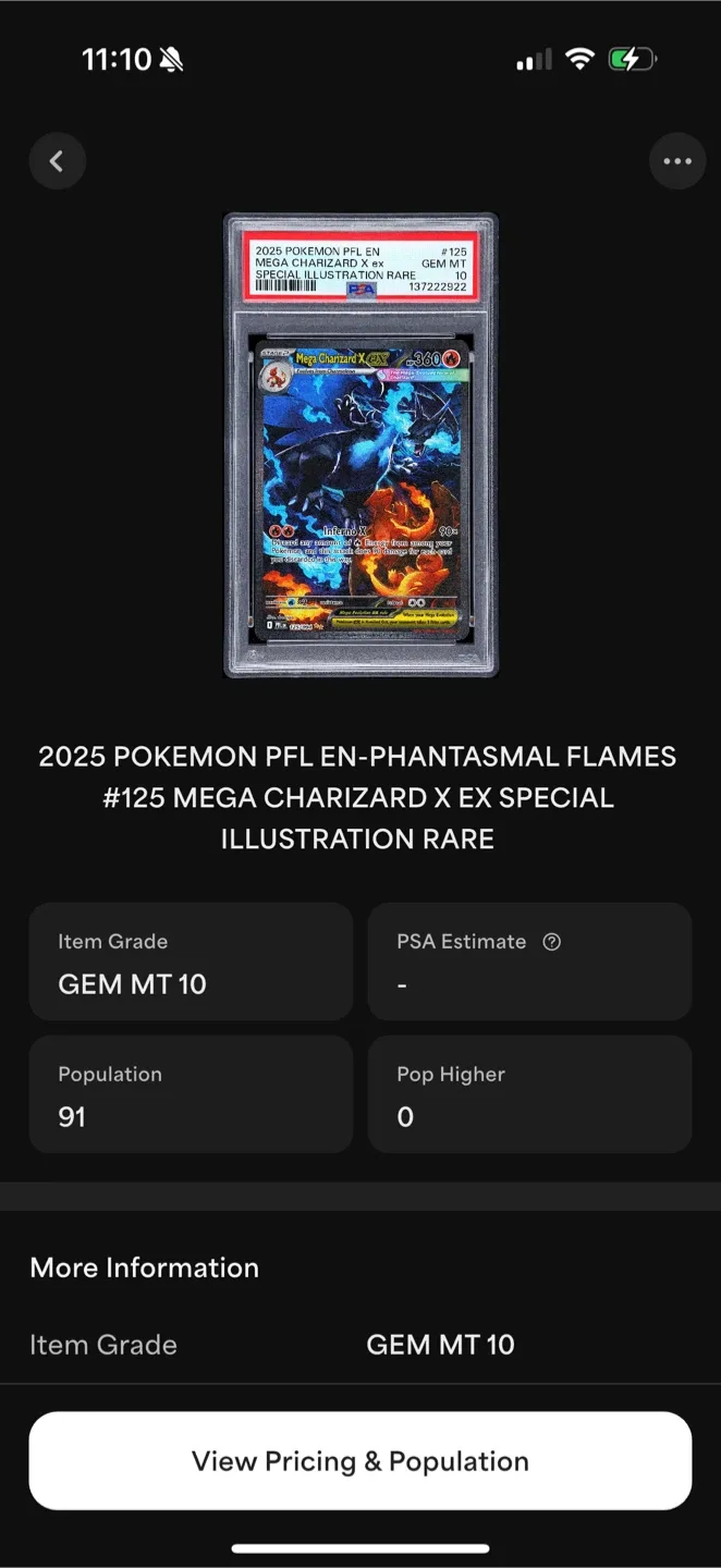 PSA 10Mega Charizard X EX image indicator(2)