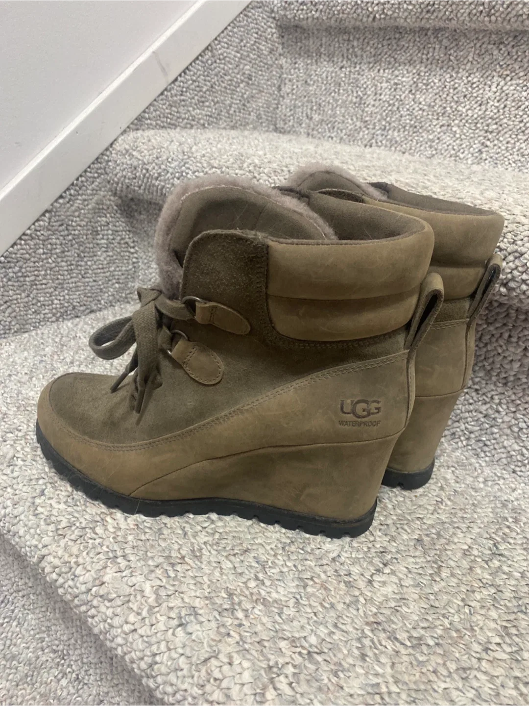 UGG Waterproof Wedge Boots, Size 8