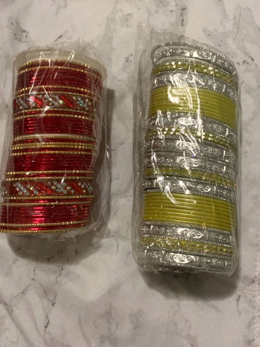 Set of Red & Silver Bangles-NEW!