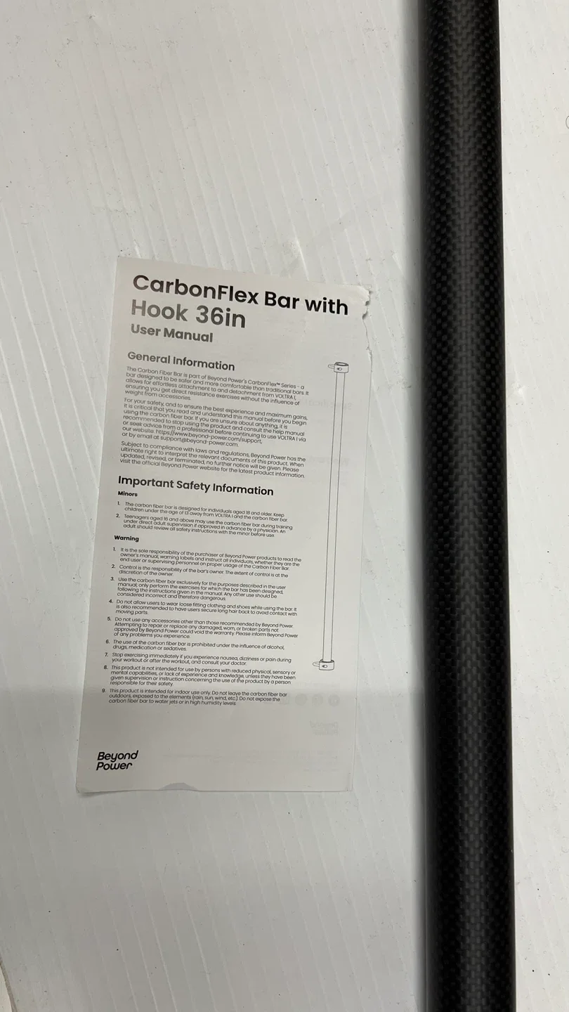 Beyond Power CarbonFlex Bar with Hooks 36in