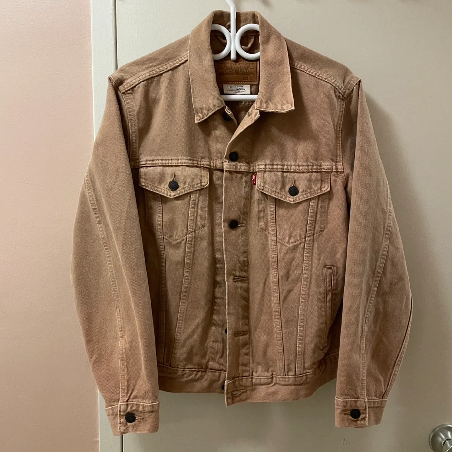 Levi Strauss Brown Denim Trucker Jacket Size Small Men’s