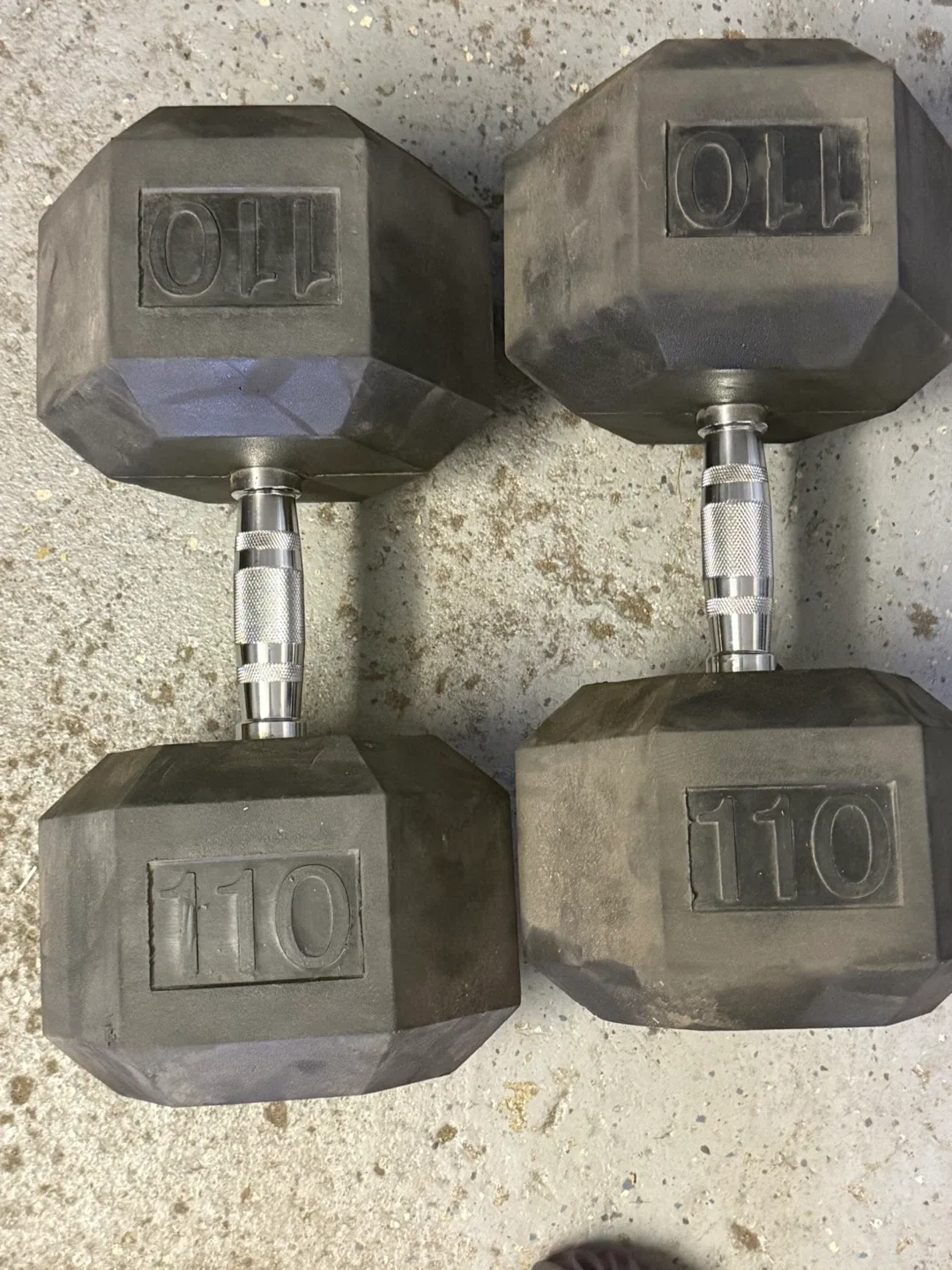 Pair of 110 lbs Dumbbells