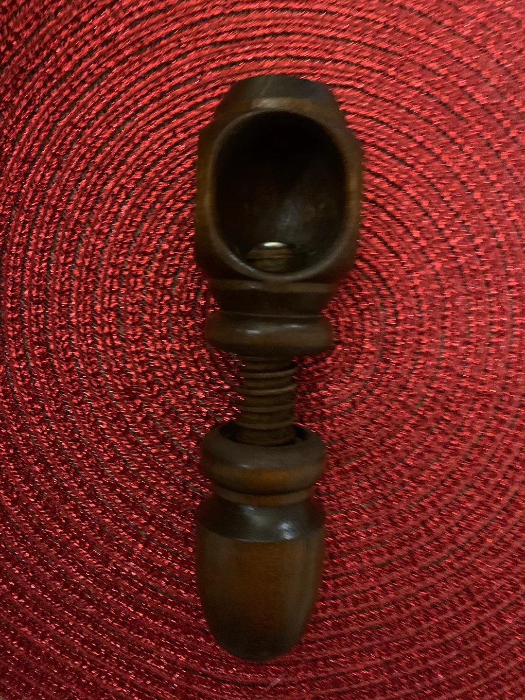 Vintage Nut Cracker Wooden twist screw
