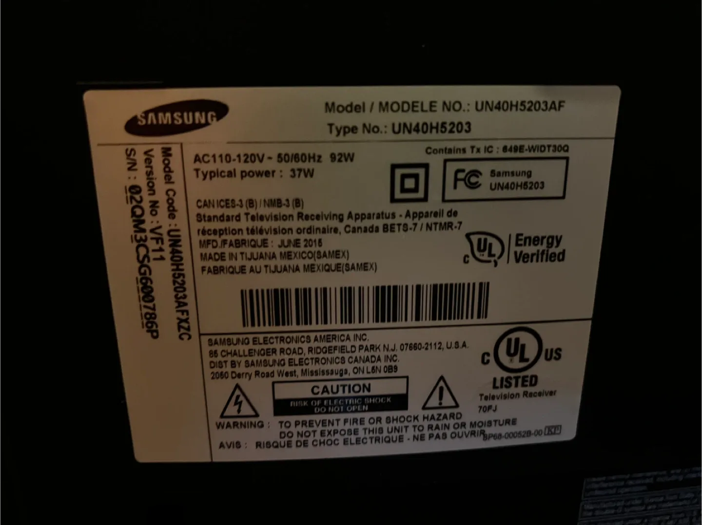 Samsung 40-inch LCD TV image indicator(6)