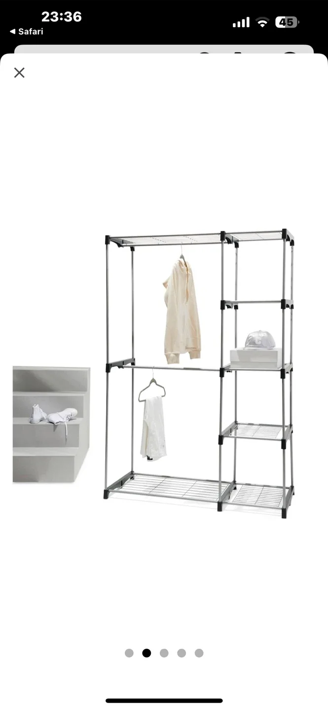 Metal closet with shelves