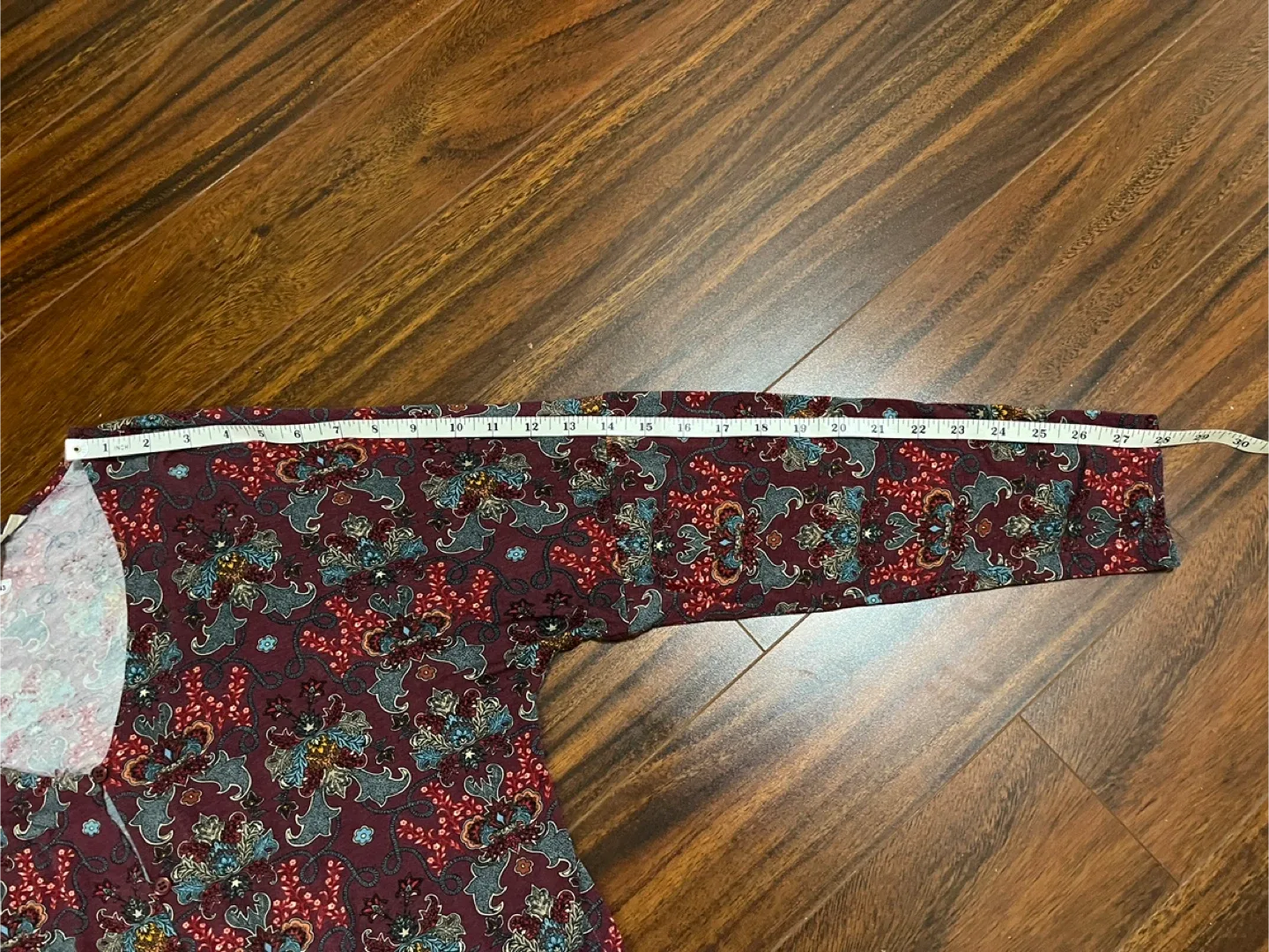 Alkamy womens medium paisley long sleeve burgundy tie front top image indicator(5)