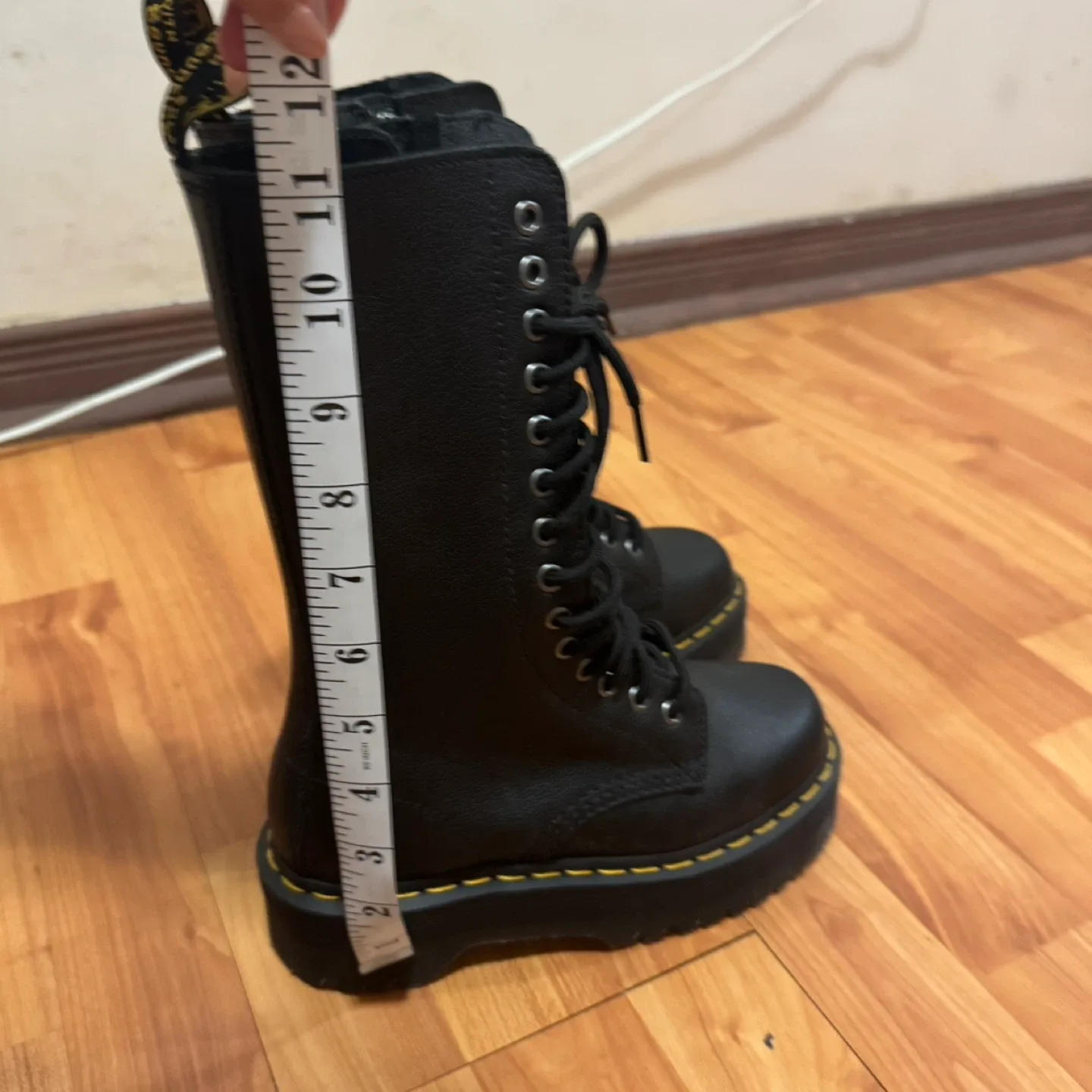 Dr. Martens Black Leather Platform Boots image indicator(4)