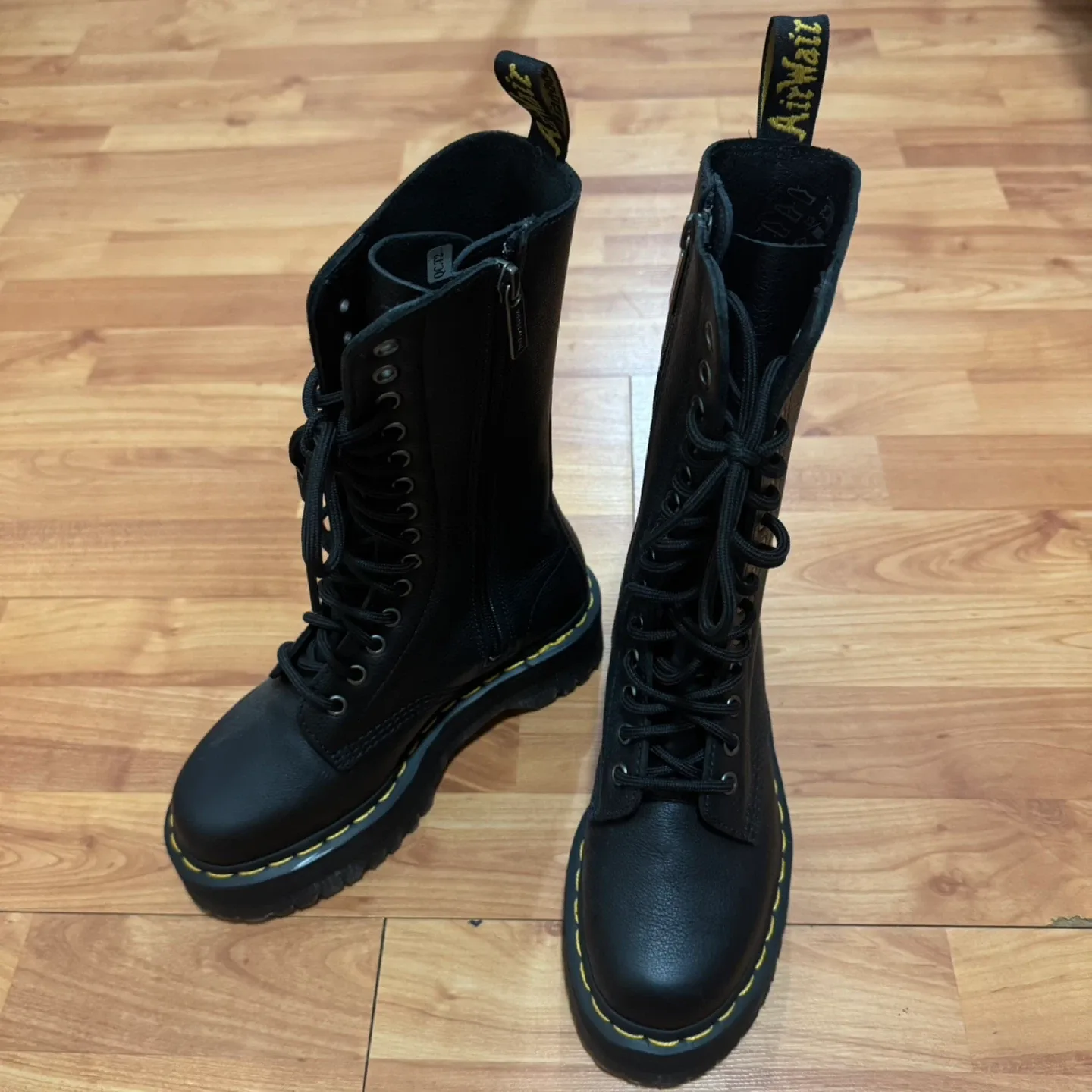 Dr. Martens Black Leather Platform Boots image indicator(2)