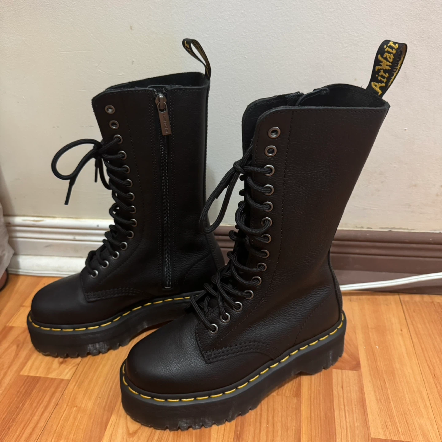 Dr. Martens Black Leather Platform Boots