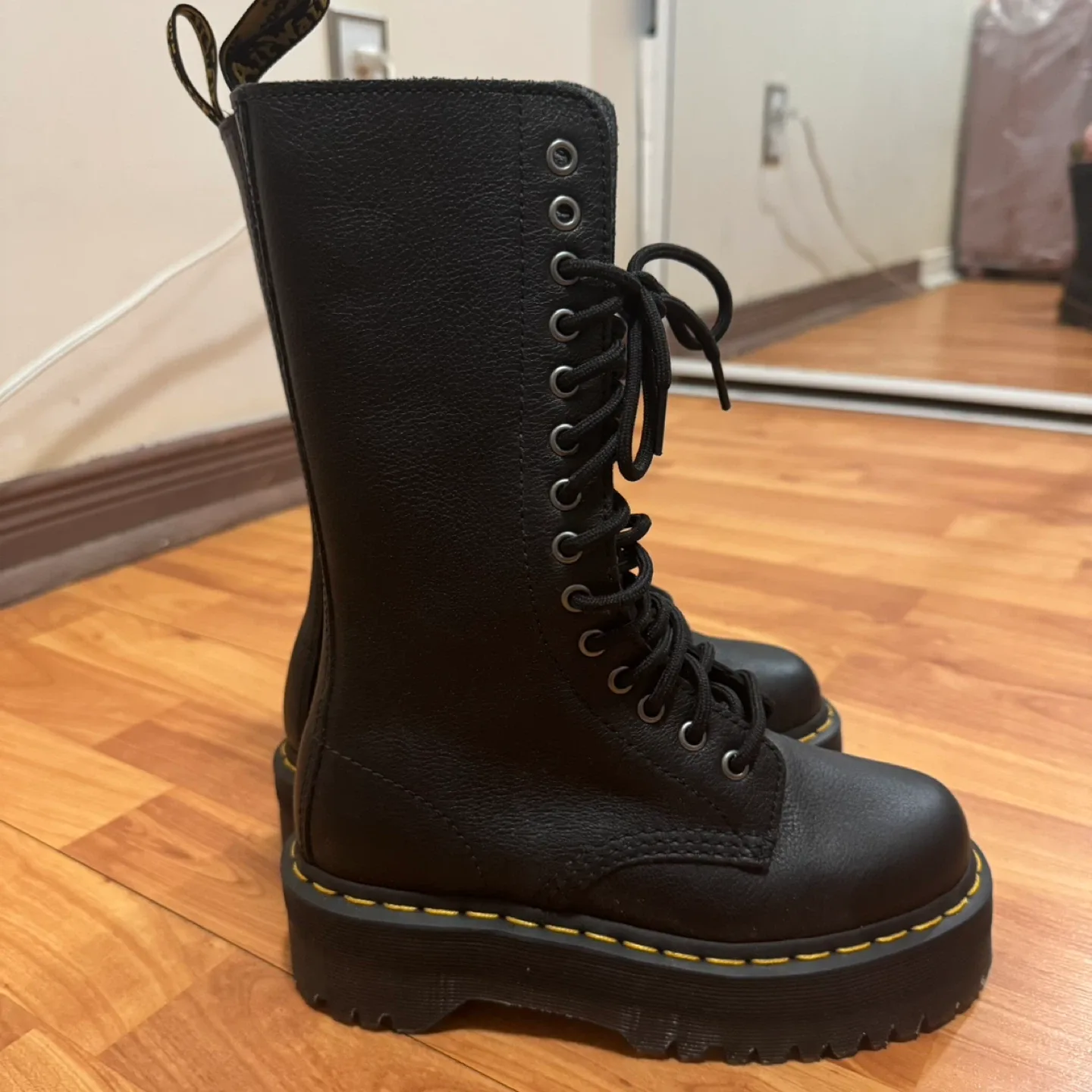 Dr. Martens Black Leather Platform Boots image indicator(3)