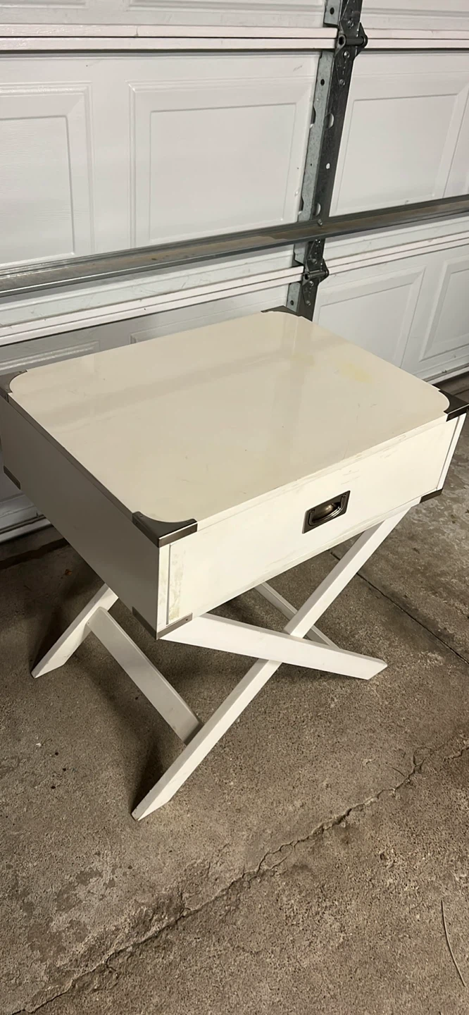 White End Table with Drawer - photo 2