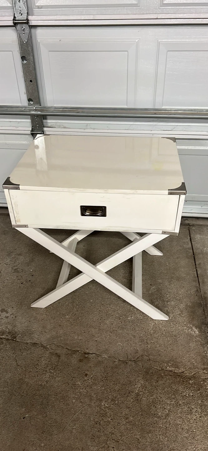 White End Table with Drawer - photo 4