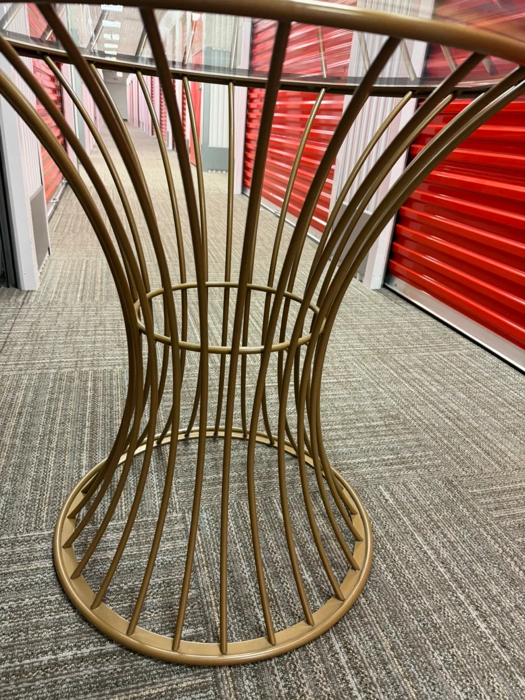 Dinning Glass Table with Gold Metal Base image indicator(5)