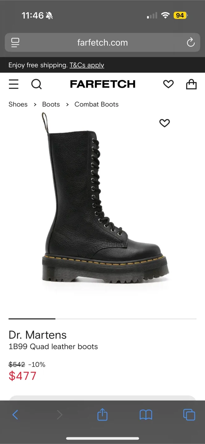 Dr. Martens Black Leather Platform Boots image indicator(7)