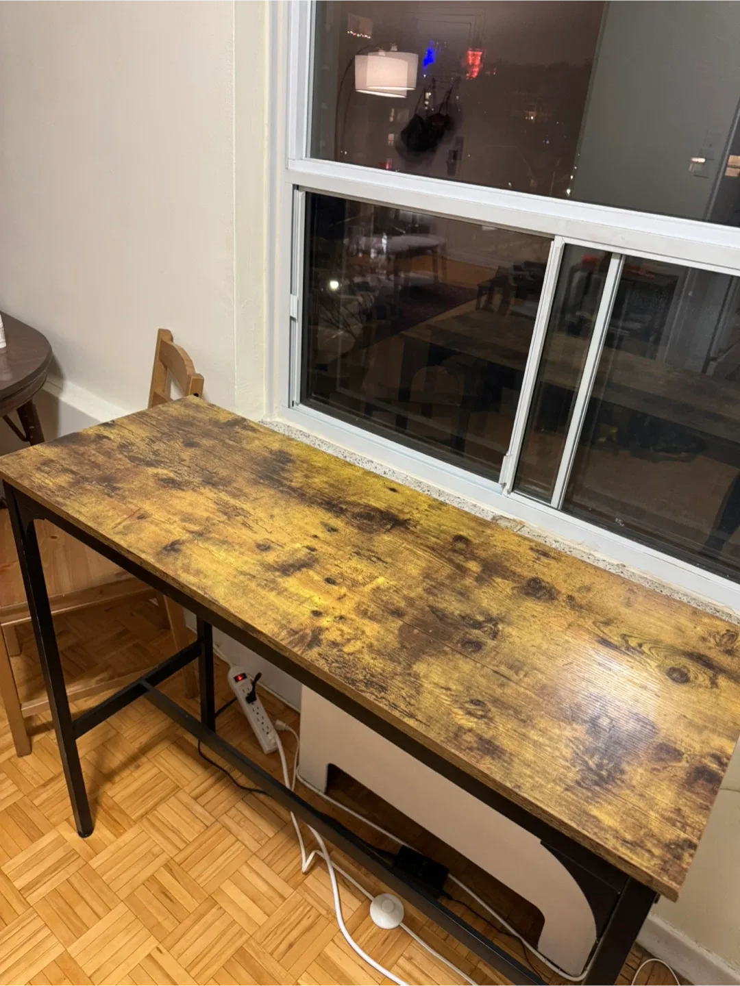 Rustic Brown & Black Top Table / Desk image indicator(2)