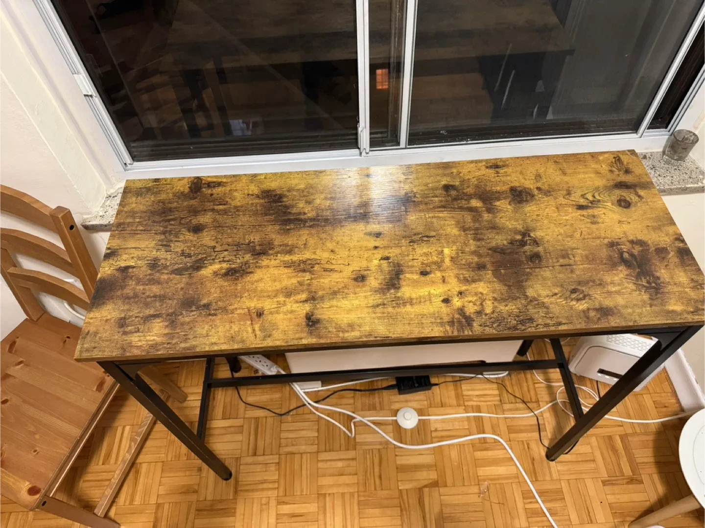 Rustic Brown & Black Top Table / Desk image indicator(3)