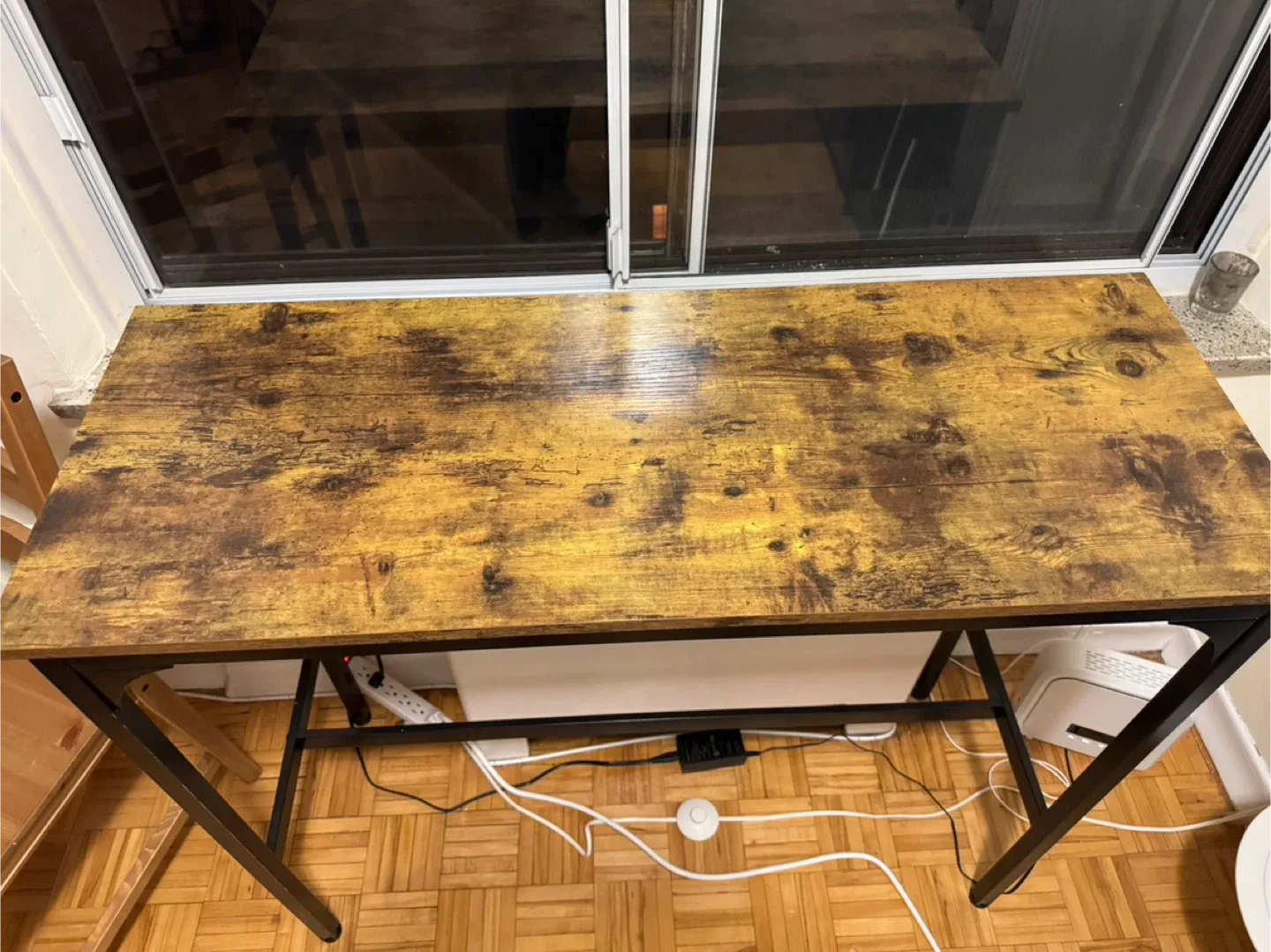 Rustic Brown & Black Top Table / Desk