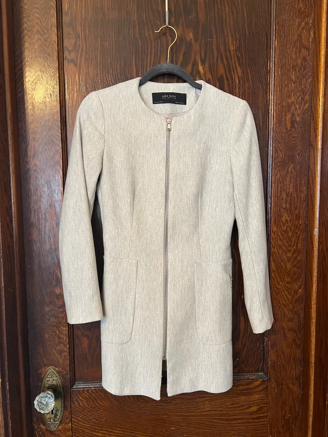 Zara light grey white Coat Blazer - Size S
