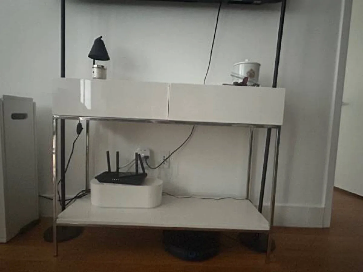 WEST ELM White lacquer console