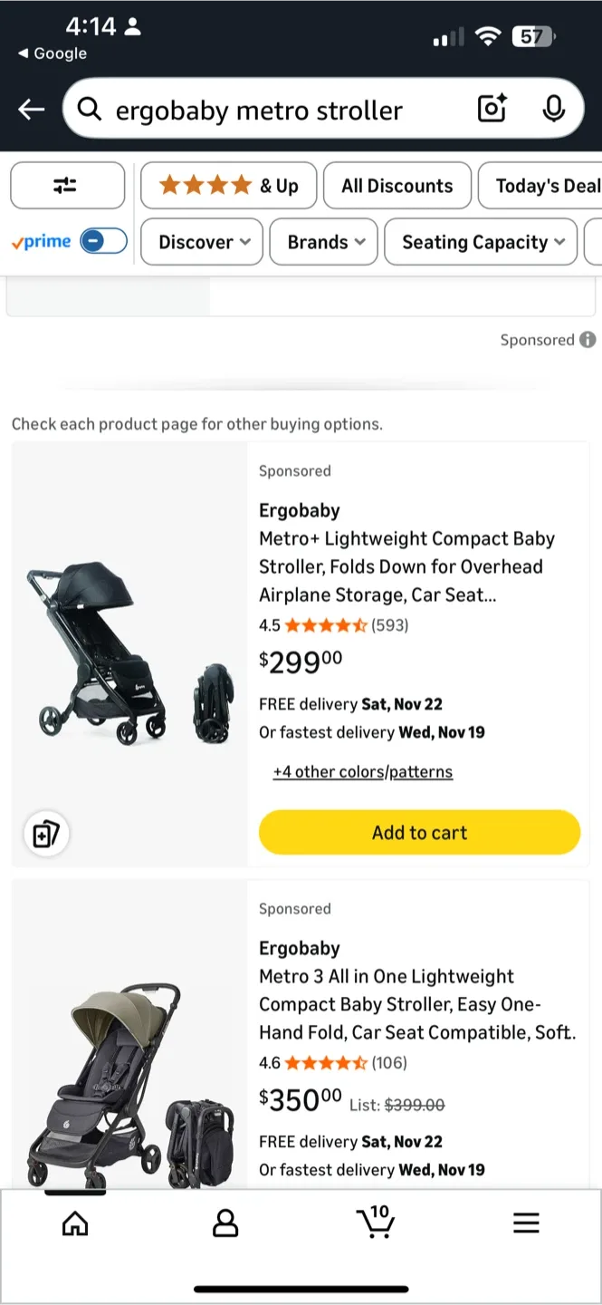 Ergobaby Metro+ Compact Baby Stroller - Black image indicator(10)