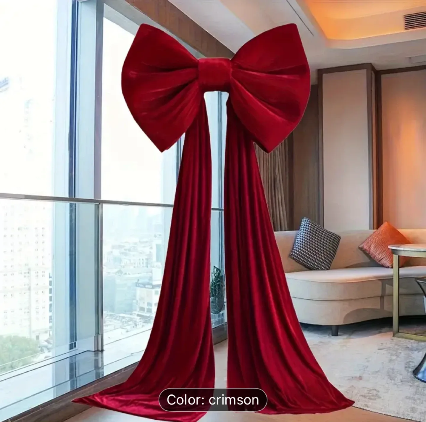 Crimson Velvet Bow Decoration - New!