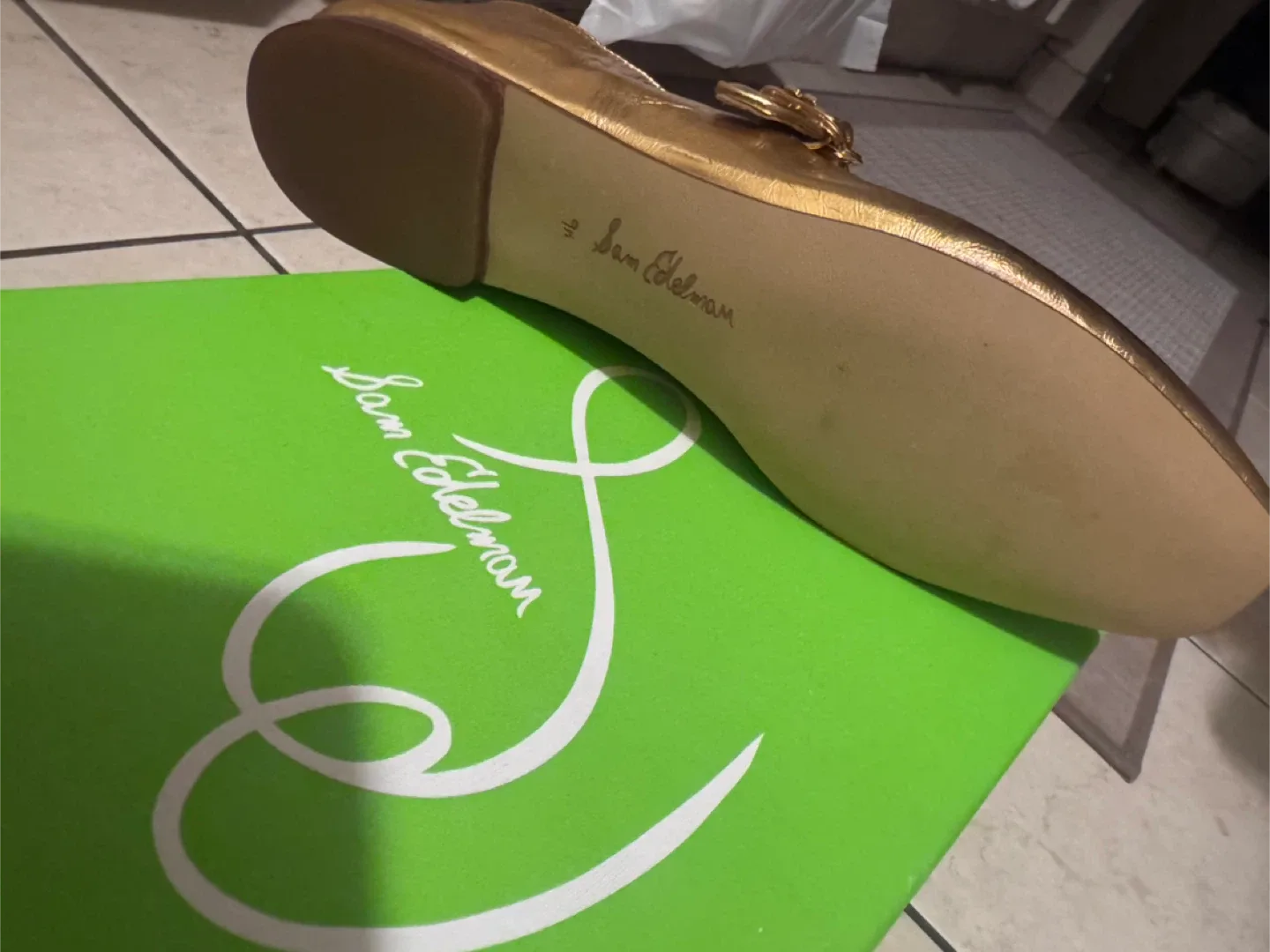 Sam Edelman Gold Mary Jane Flats, Size 9,5 image indicator(3)