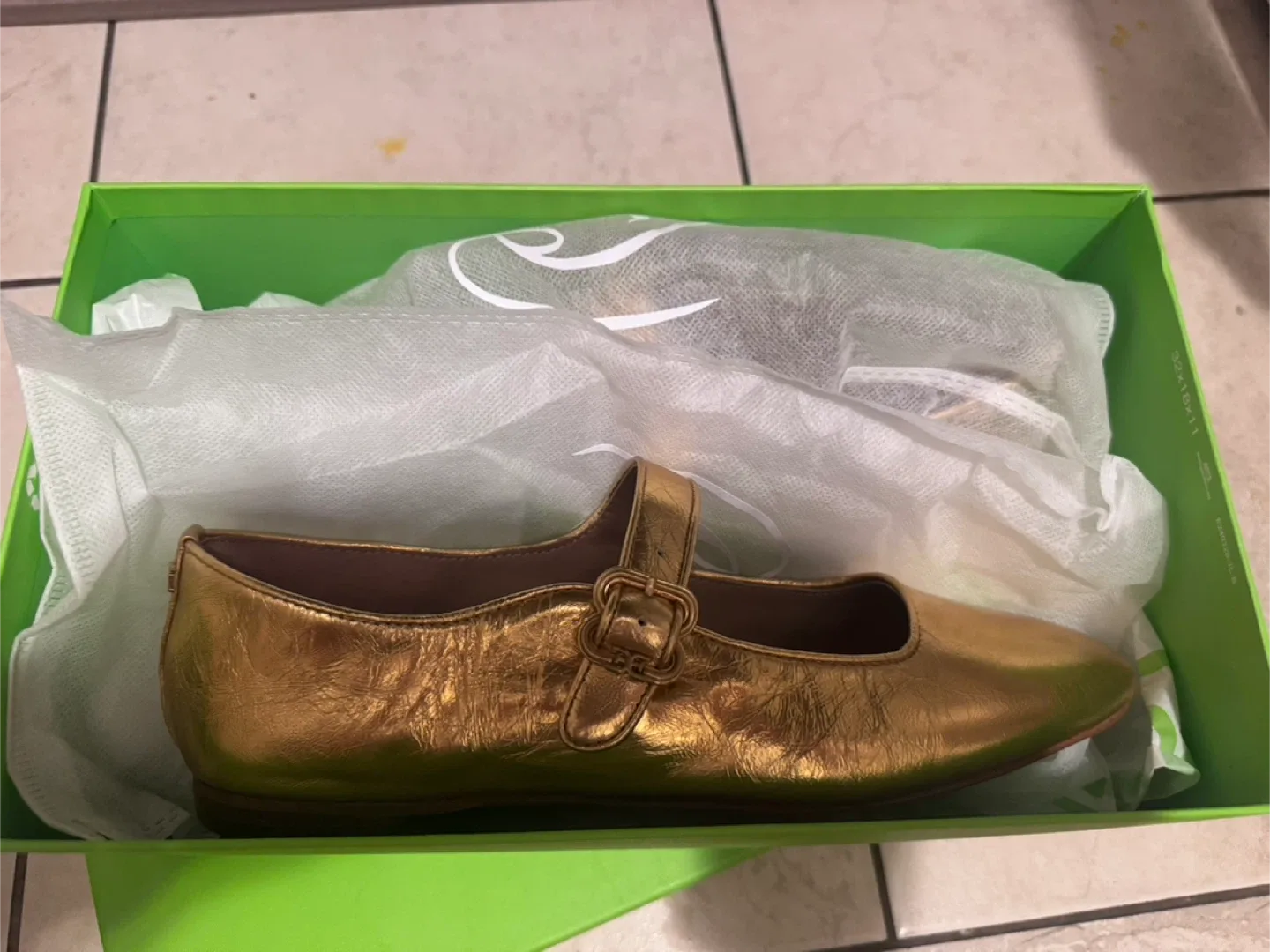 Sam Edelman Gold Mary Jane Flats, Size 9,5