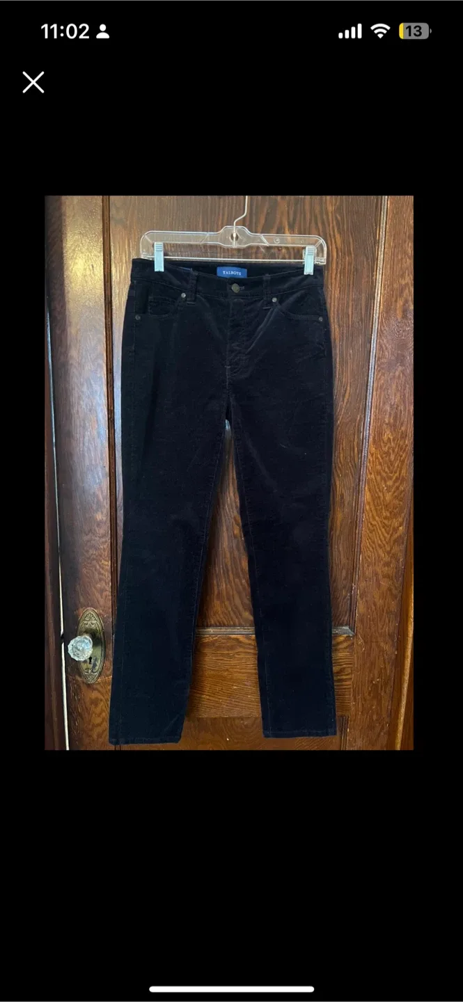 Talbots Navy blue Corduroy Straight-Leg Pants - Size 2P