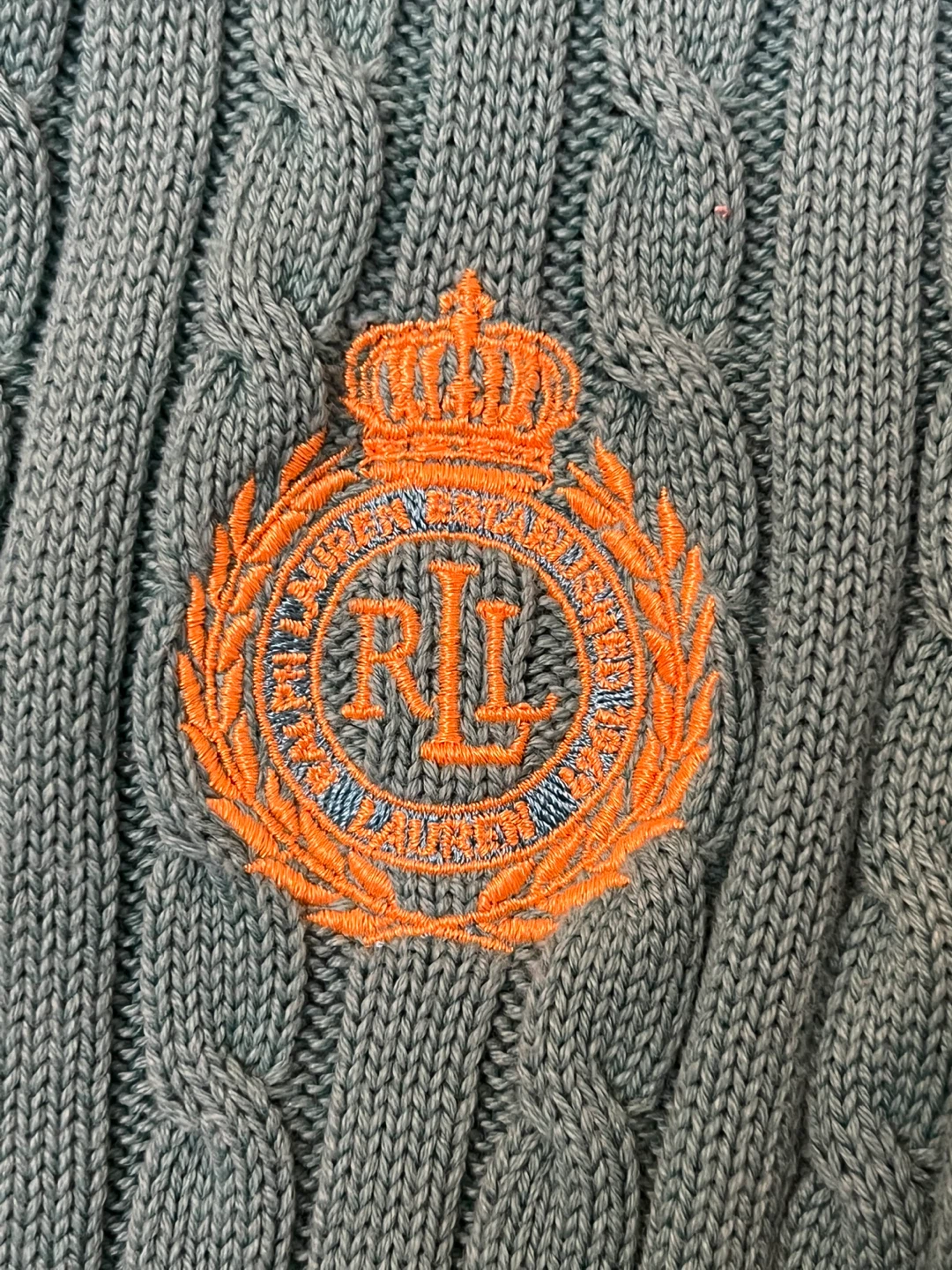 Ralph Lauren turquoise Cable Knit Zip Up Sweater - M - photo 3