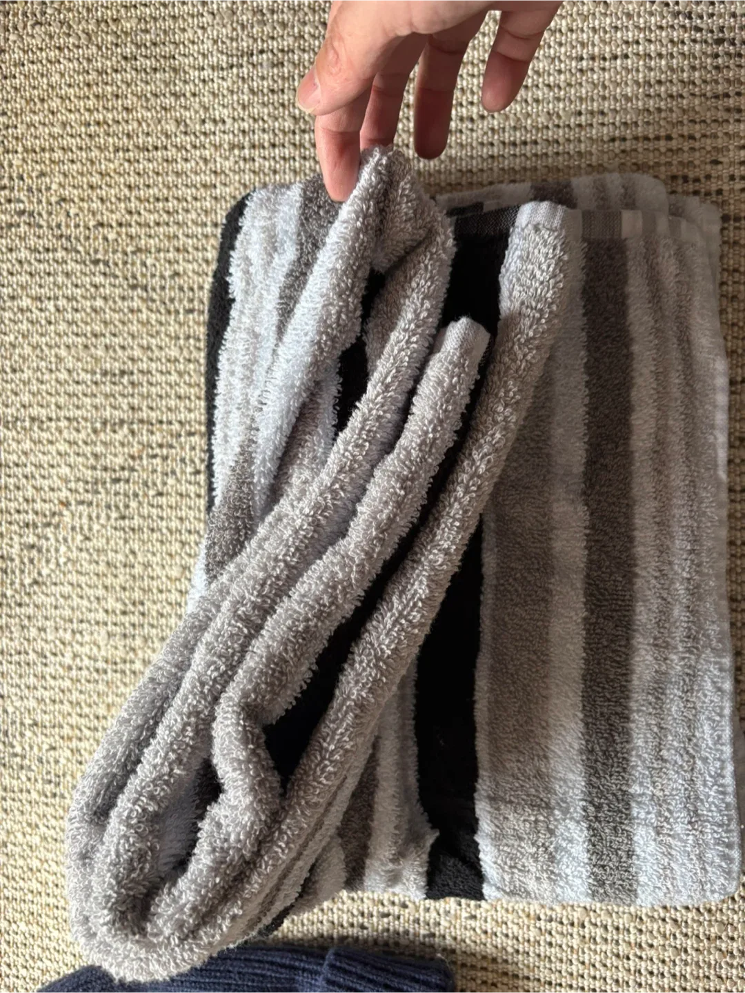Striped Bath Towel - Grey, Black, and White image indicator(2)