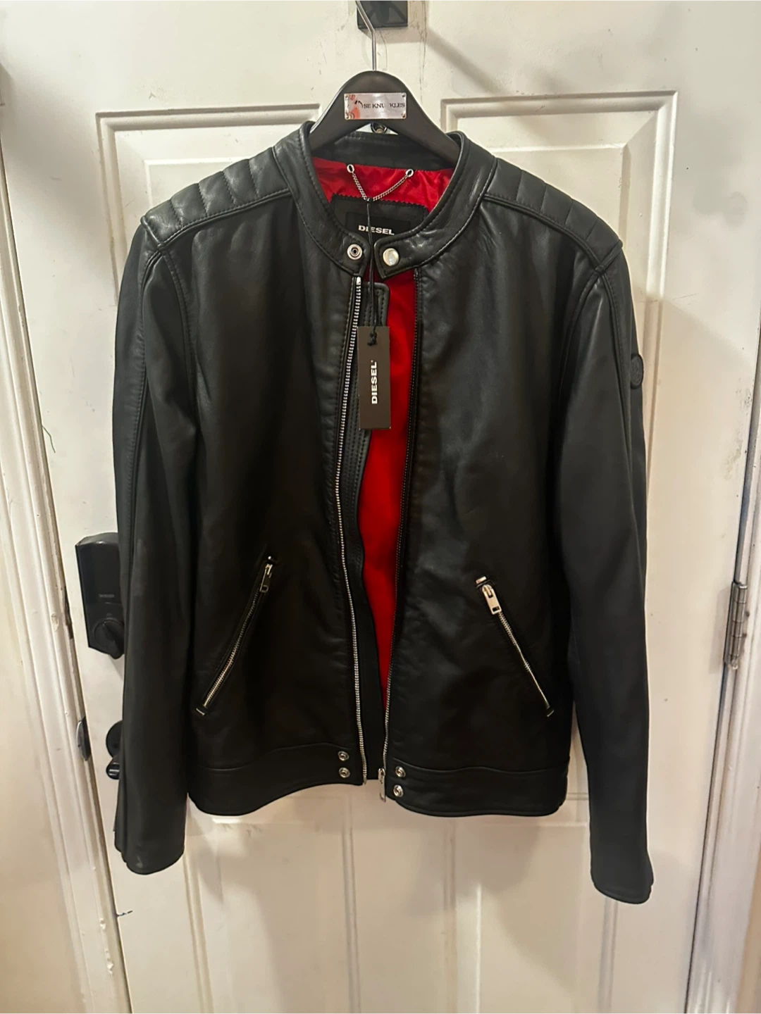 NEW Diesel Black Leather Jacket