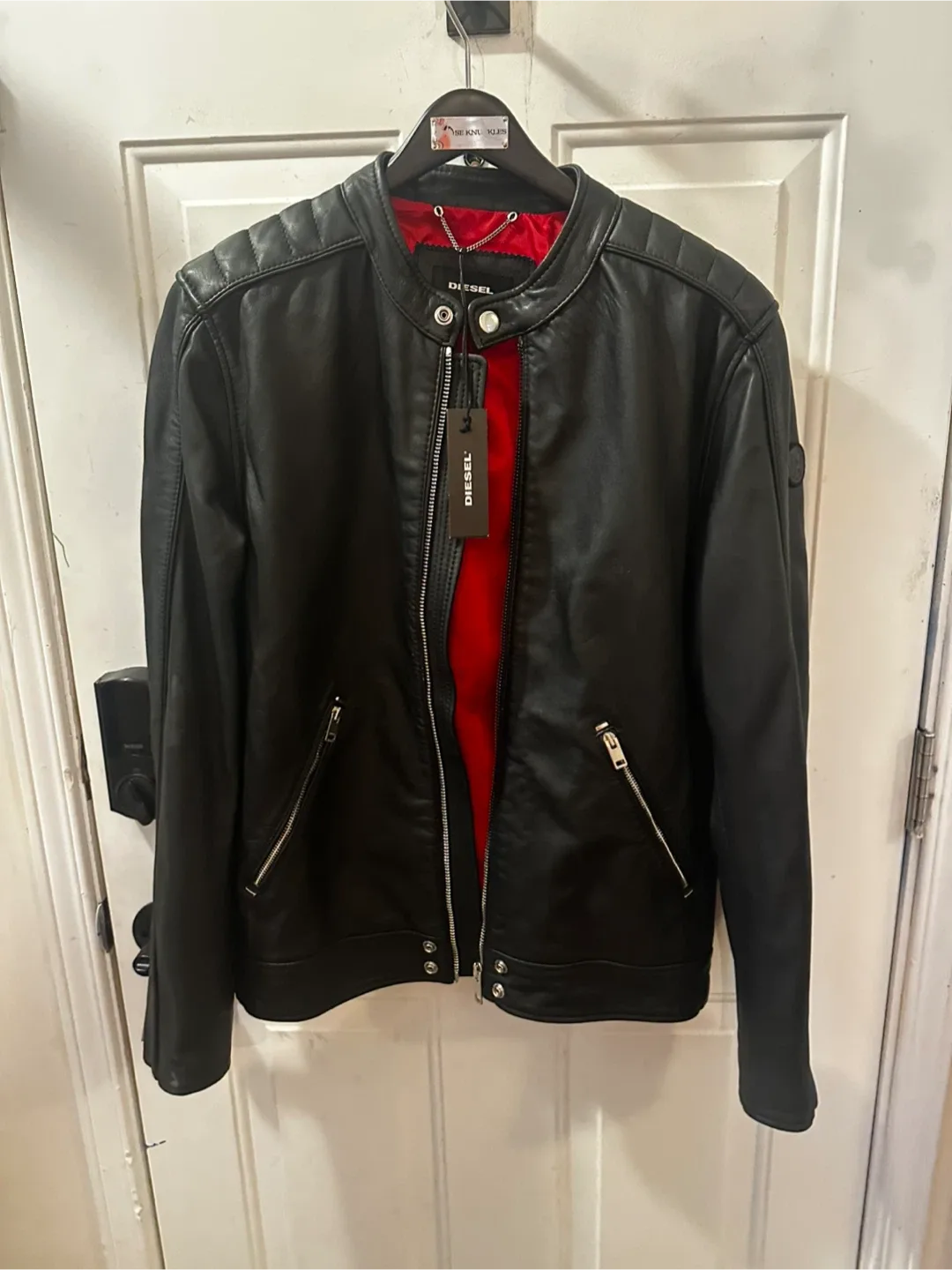 NEW Diesel Black Leather Jacket