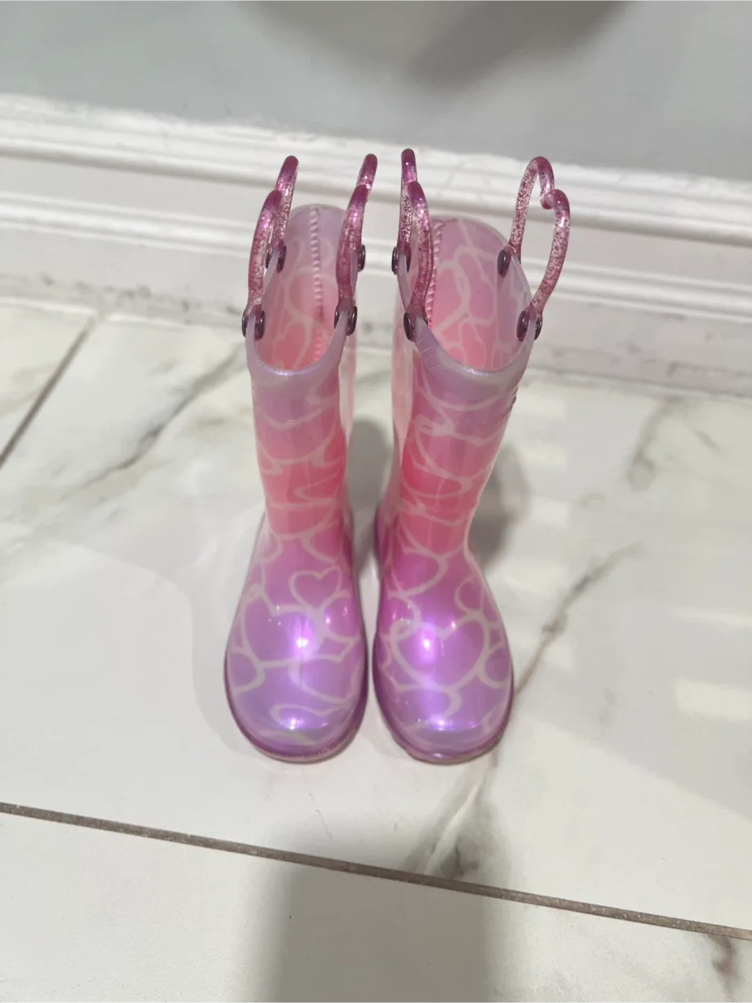 Western Chief Kids' Abby Pearlized Glitter Rain Boots - Size 7