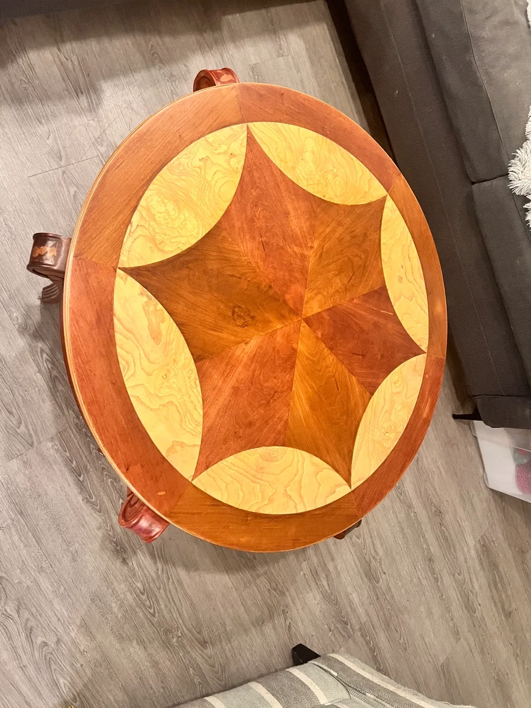 Vintage Round Wooden Coffee Table