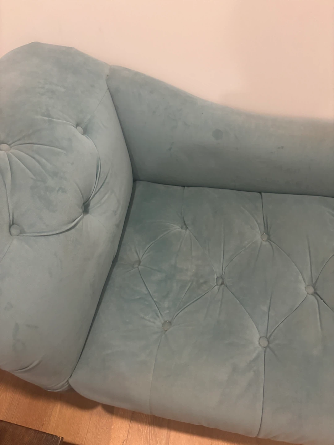Light Blue Teal Tufted Lounge Sofa Couch - photo 4