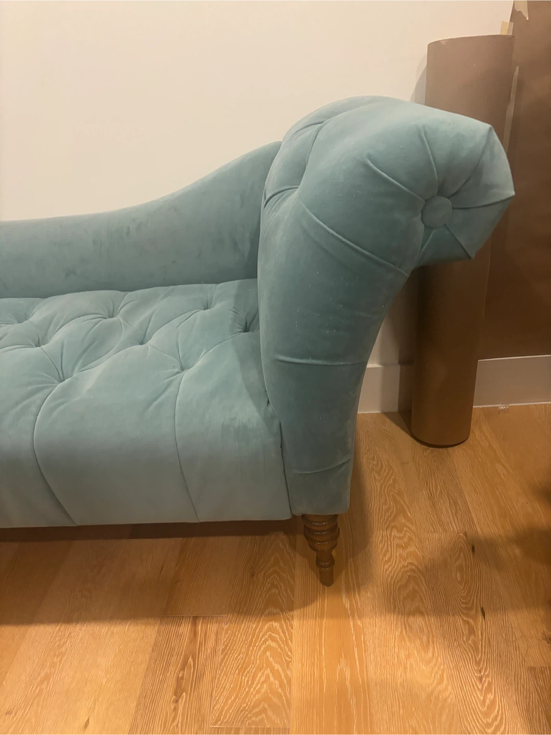 Light Blue Teal Tufted Lounge Sofa Couch - photo 2
