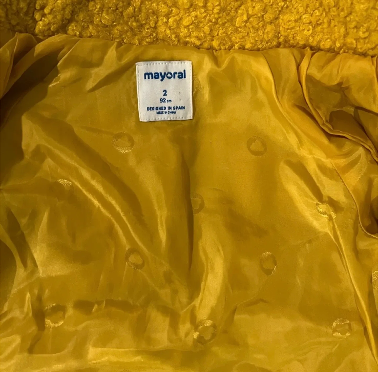 Mayoral Yellow Kids Coat Size 2 image indicator(2)