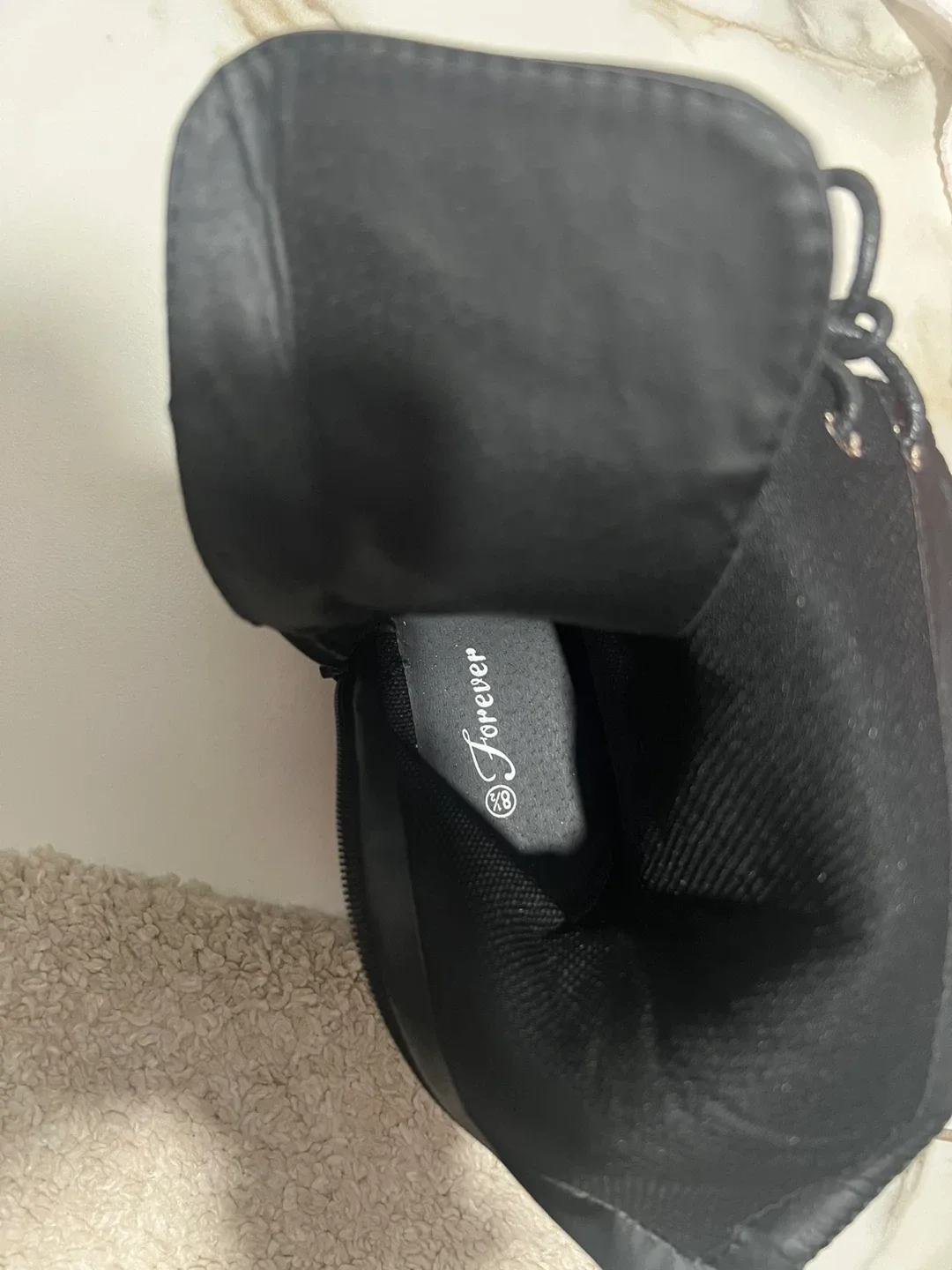 Forever Black Combat Boots - Size 8 image indicator(5)