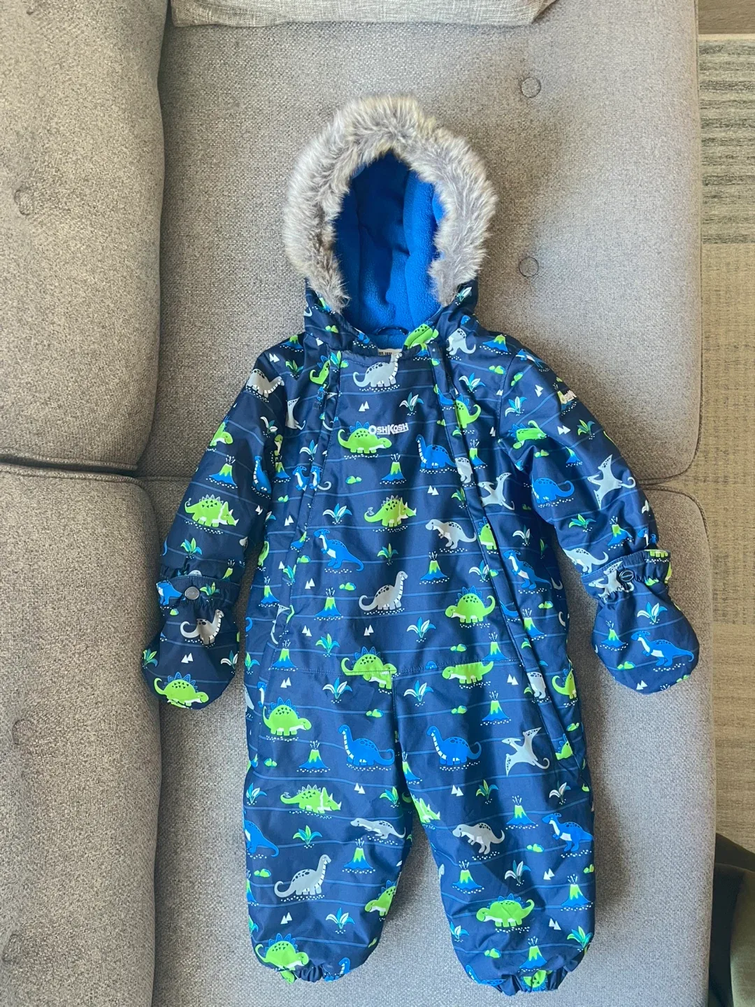 OshKosh Baby Dinosaur Snowsuit - Size 12-18m