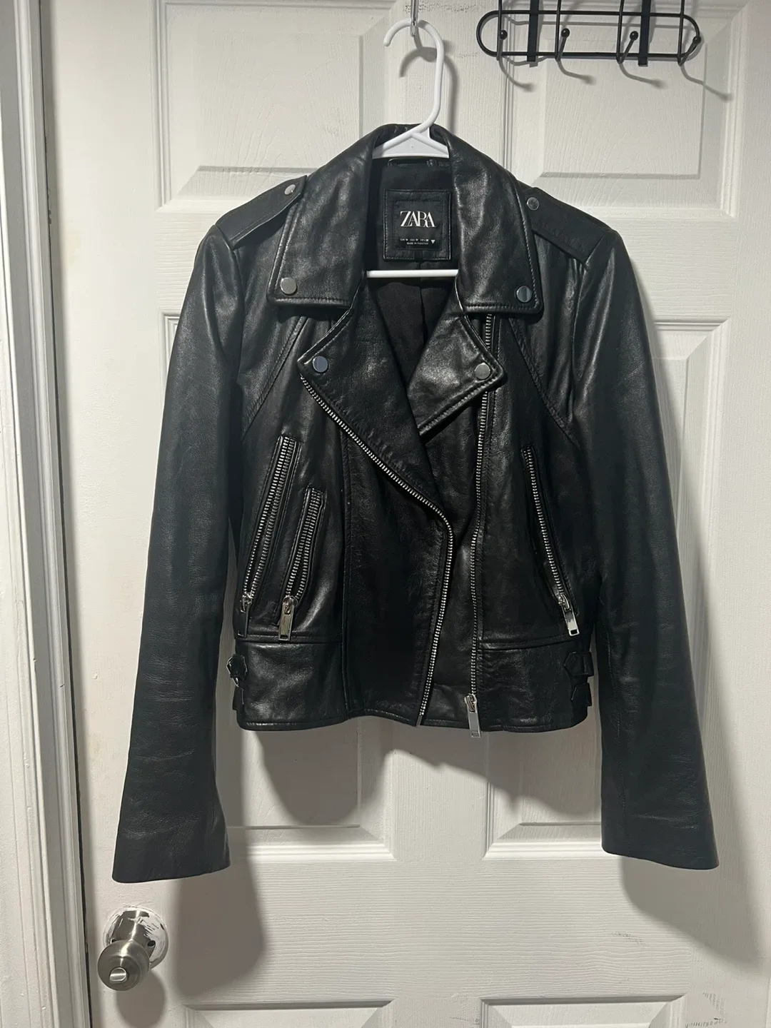 Zara Black Leather Jacket - Size M