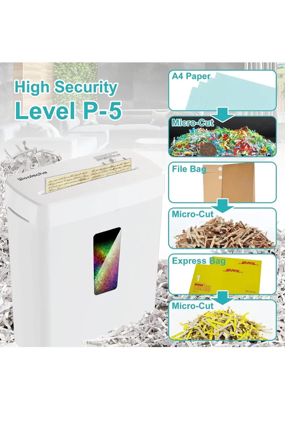 Woolsche C222P Micro-Cut Paper Shredder image indicator(4)